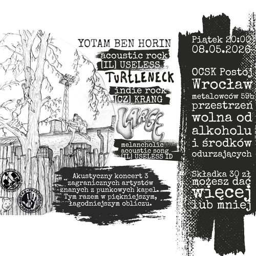 Plakat koncertu 8 maja 2026 roku w OCSK Postój.