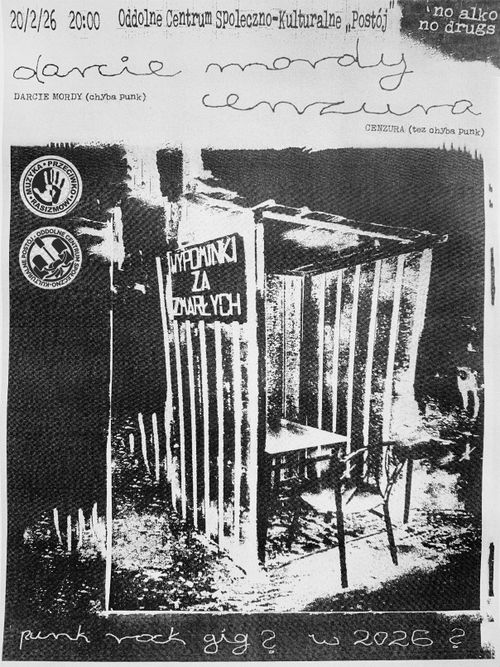 Plakat wydarzenia 20 lutego 2026 roku w OCSK Postój.